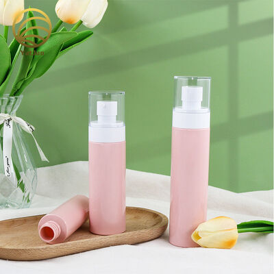 Quality 30ml 40ml 50ml 60ml 80ml pink PET bottle with lotion spray pump factory
