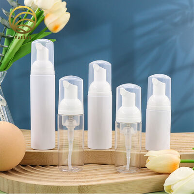 Calidad Botella blanca con bomba de espuma PET de 40ml 50ml 60ml 80ml 100ml para embalaje de lavado facial fábrica