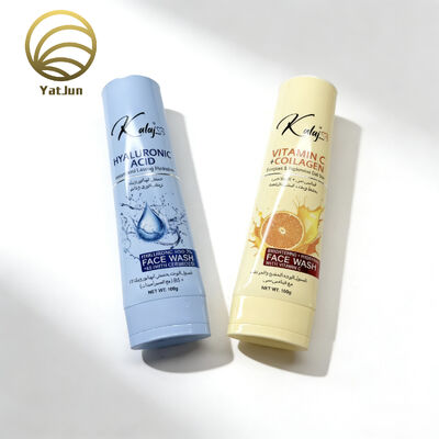 Kualitas Tabung oval plastik ABL kosong 100g dengan tutup flip top oval untuk kemasan cuci muka pabrik