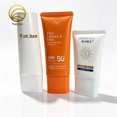 คุณภาพ หลอดบีบ PE ทรงรีพิเศษขนาด 30ml 50ml สำหรับบรรจุภัณฑ์ครีมกันแดด พร้อมหัวฉีดแบบยาว โรงงาน