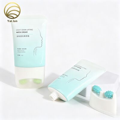 Quality 120g PE Cosmetic Squeeze Tube with Dual Roller Massage Applicator for Neck Cream Packaging factory